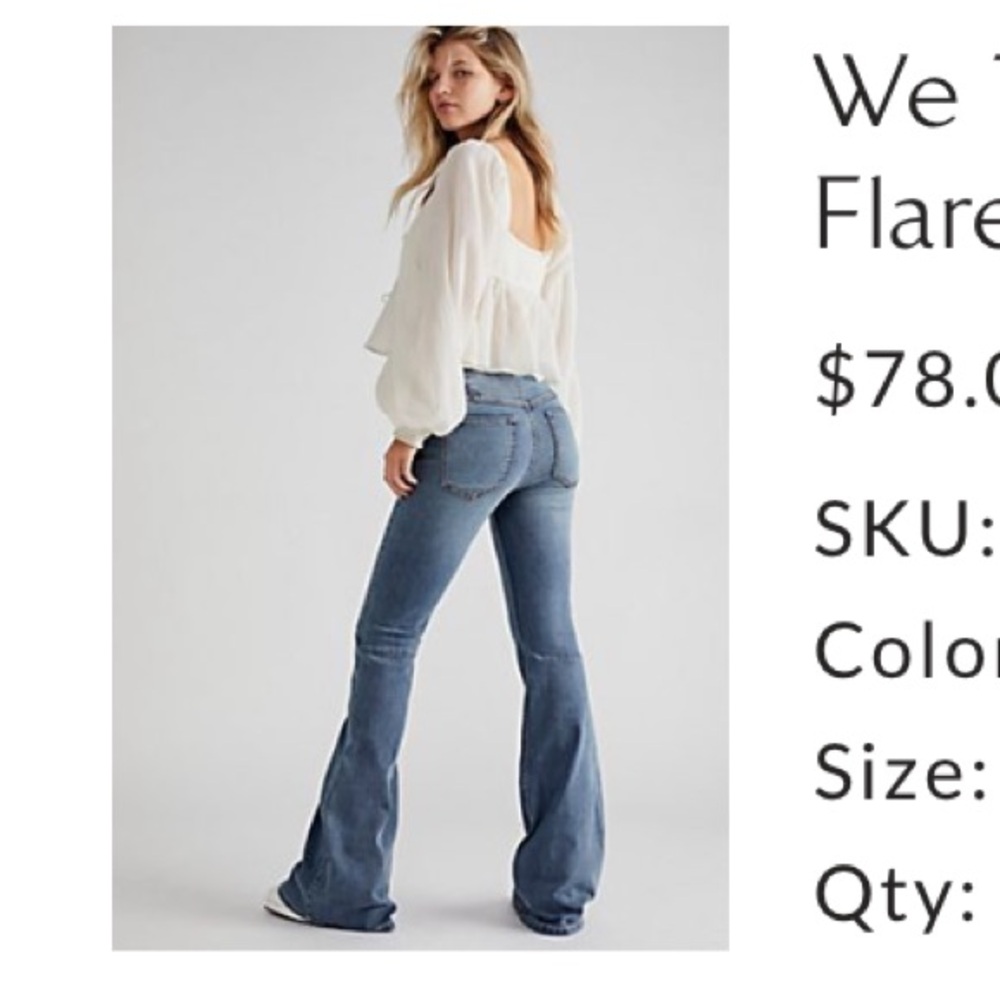 We The Free Light Blue Flare Jeans